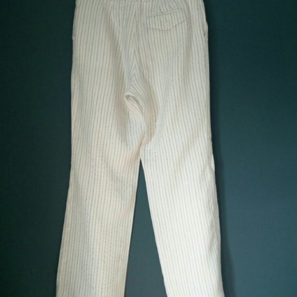 Gap White Pinstripe Linen Trouser pants - Picture 13 of 14